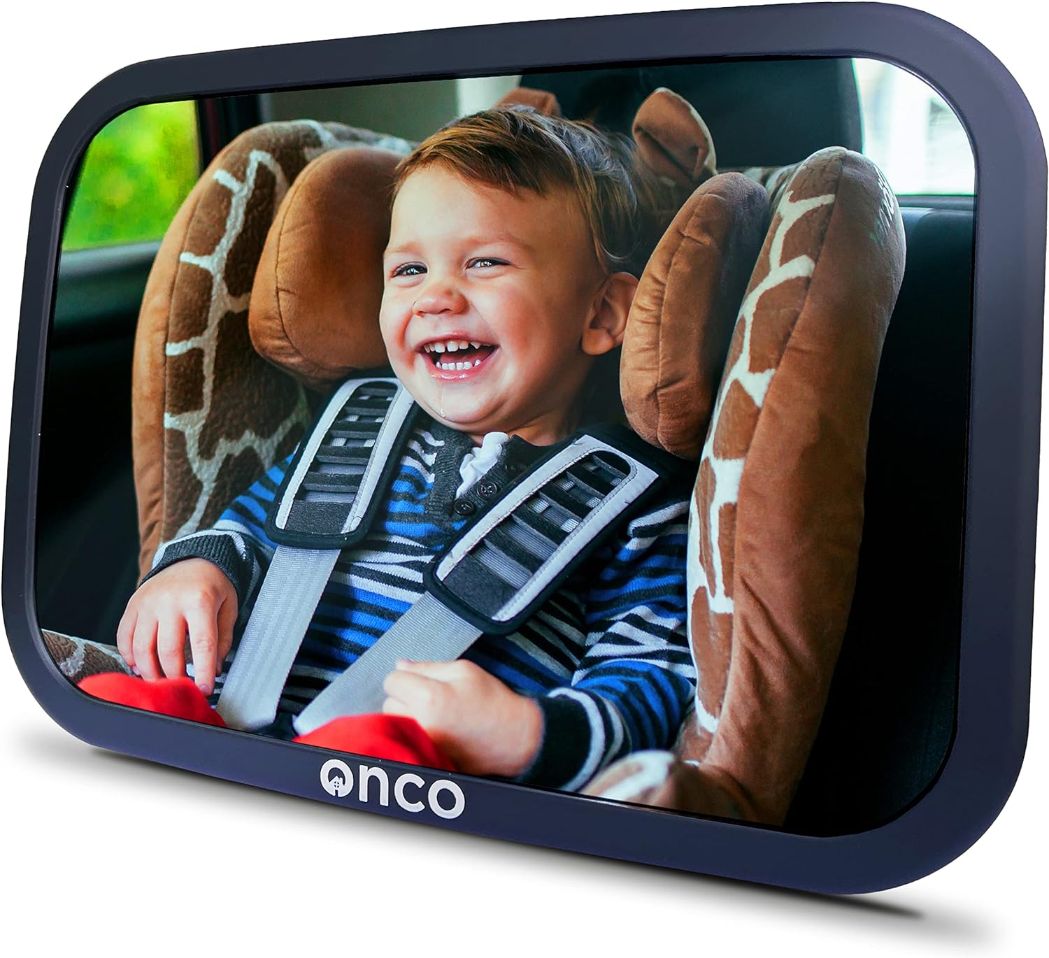 230816030225434_1 Onco Baby Car Mirror Rear-facing - Platinum Award Winning Car Mirror Baby Rear Facing Seat, Baby Essentials for Newborn, 100% Shatterproof Baby Mirror for Car, 360° Car Seat Mirror Rear Facing Infant - Image 1